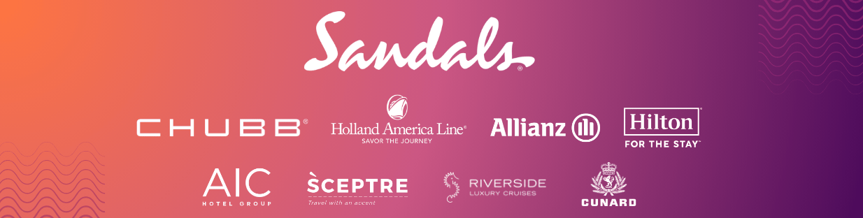 Immersions event sponsors including Sandals, and additional supplier partners. 