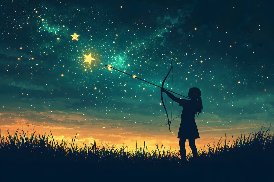 girl with arrow shooting for the stars