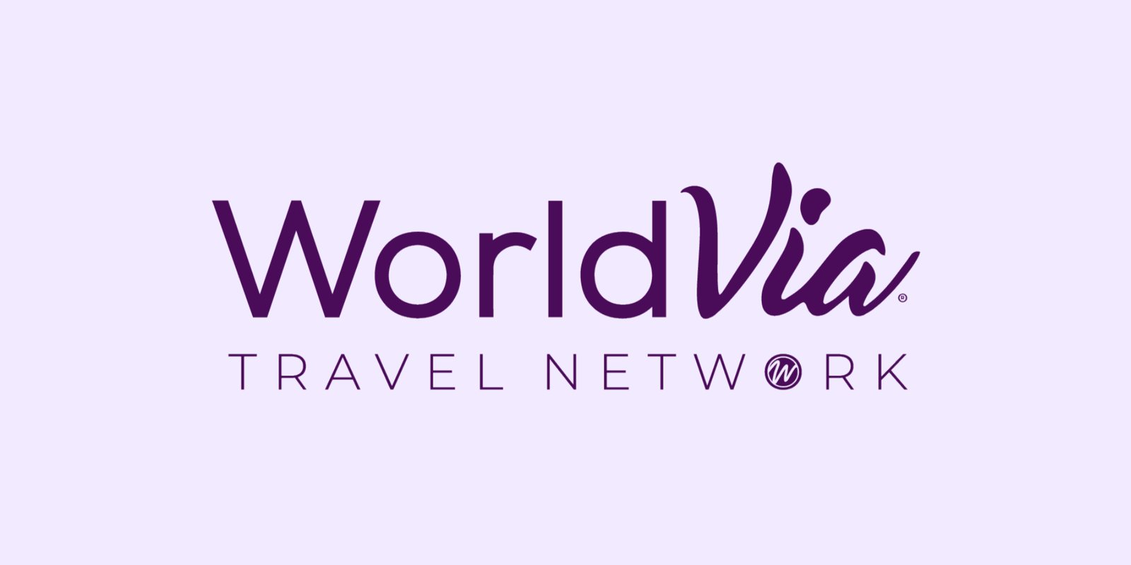 WorldVia Travel Network logo on purple blackdrop