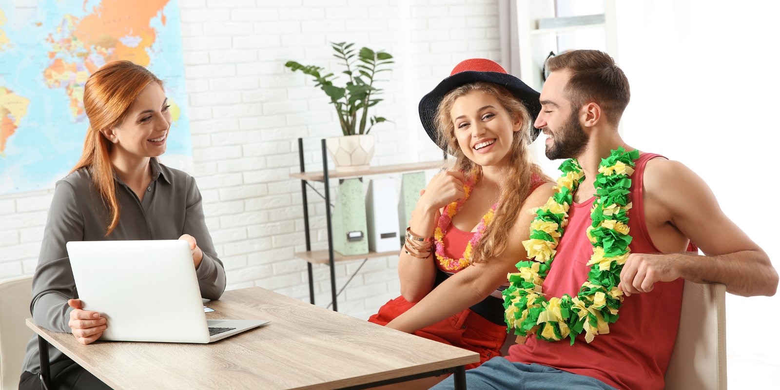 Clients talking to their travel advisor