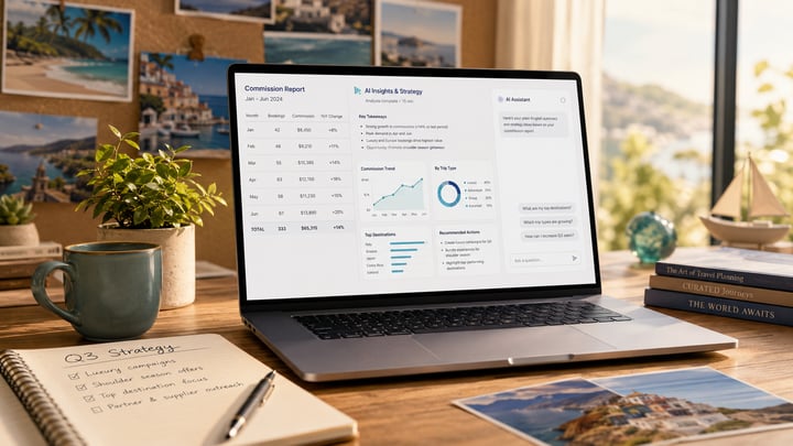 computer screen with ai-generated insights