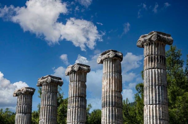 Ruins of the Temple of Athena of Ancient Greek City of Priene, Turkey / Aydin