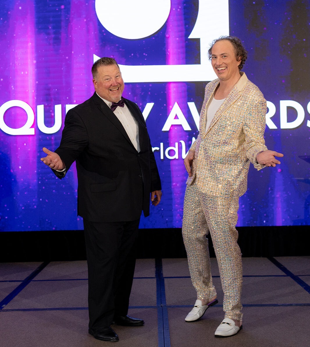 Jason Block and Joshua Harrell Smiling and Posing at the Questy Awards
