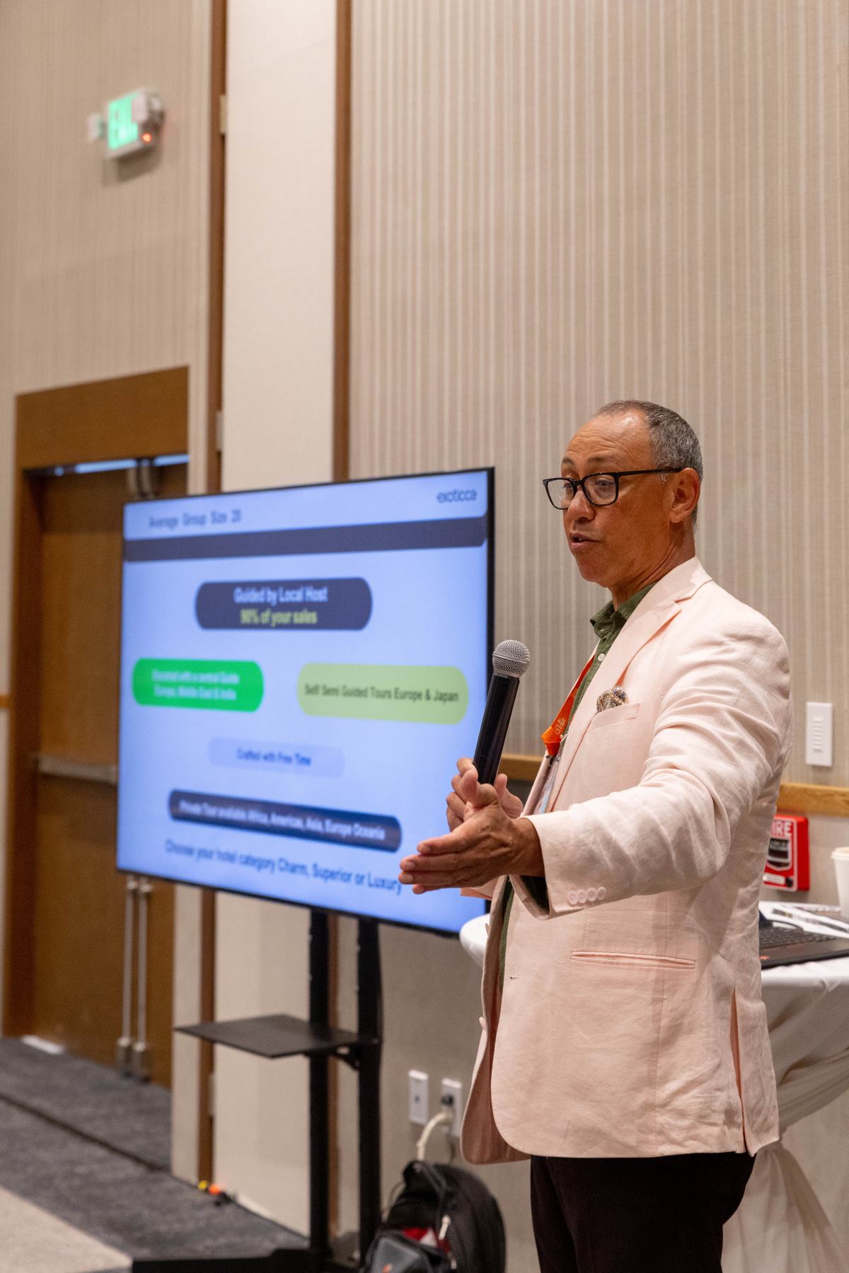 A Team WorldVia presenter teaching a breakout session